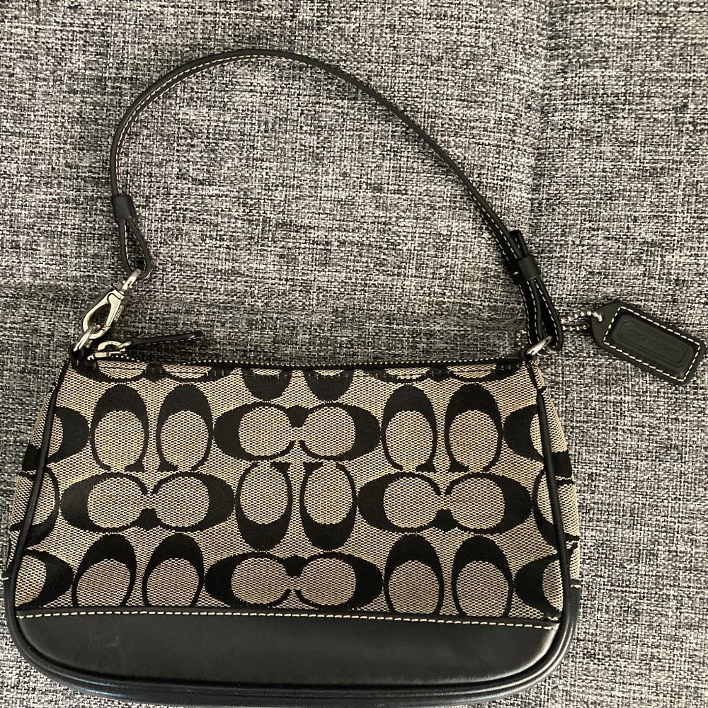 Coach Black Jacquard Leather Bag
